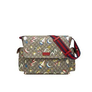 Gucci Supreme GG Canvas Baby Diaper Changing Bag Italy Red Brown Handbag Bolt NW
